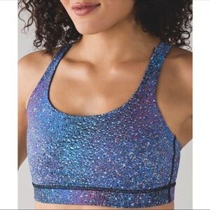 Lululemon Energy Bra Mermaid Strive Multi  Sz 6